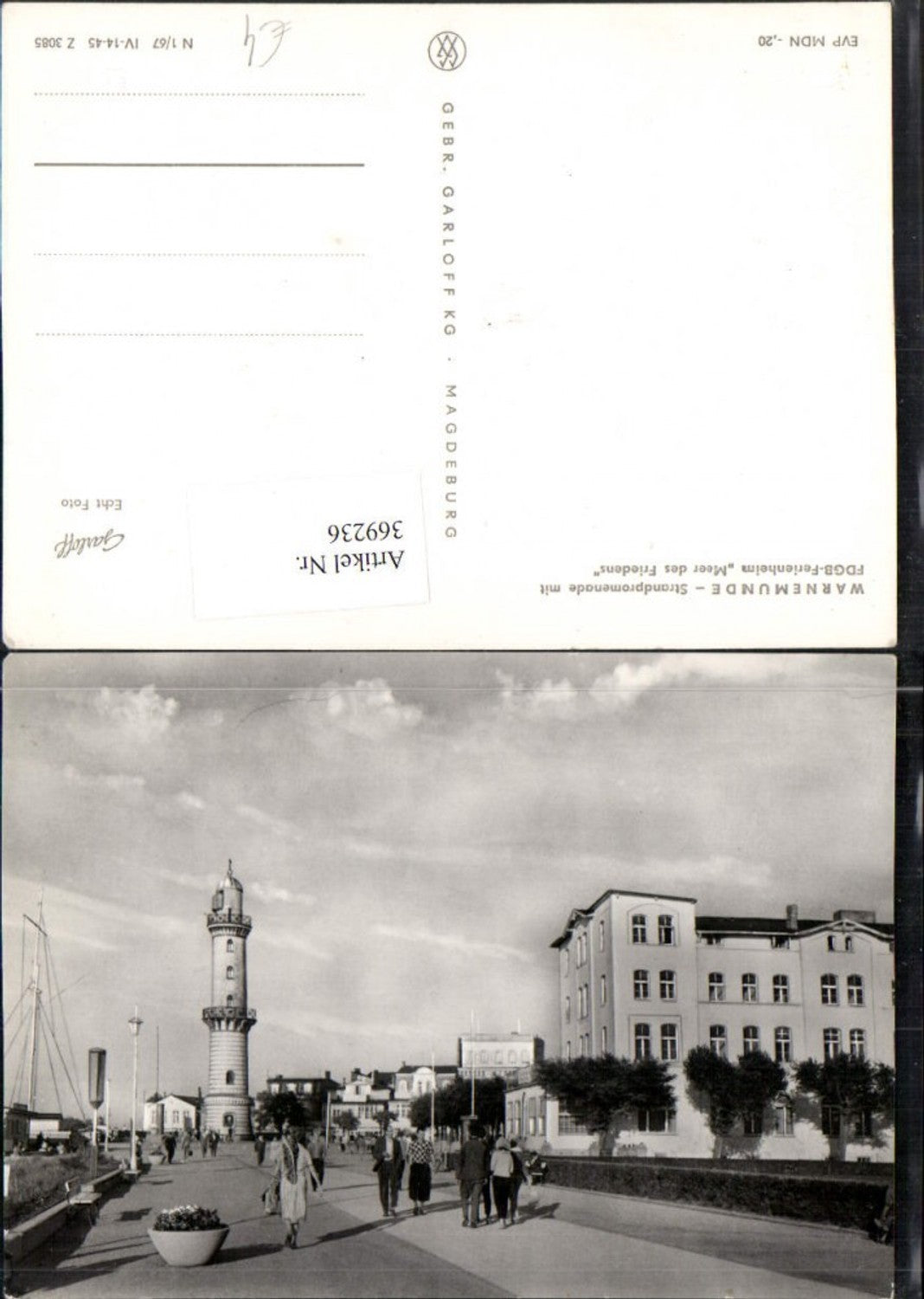 369236,Rostock Warnemünde Strandpromenade m. Ferienheim Leuchtturm