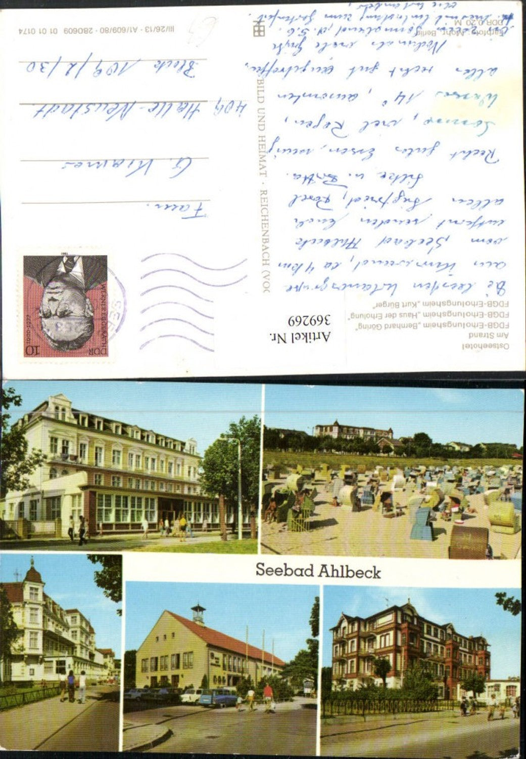 369269,Seebad Ahlbeck Strand Strandleben Hotel Erholungsheime Mehrbildkarte
