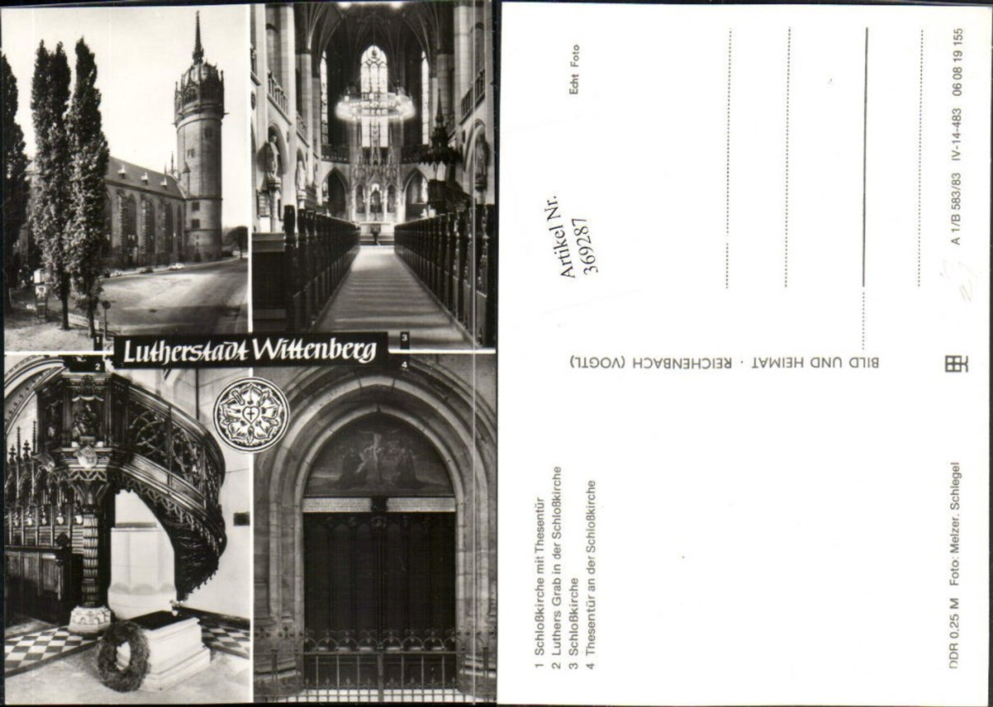 369287,Wittenberg Schlosskirche Kirche Luthers Grab Thesentür Mehrbildkarte