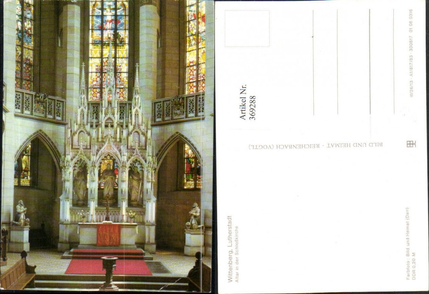 369288,Wittenberg Schlosskirche Kirche Innenansicht Altar