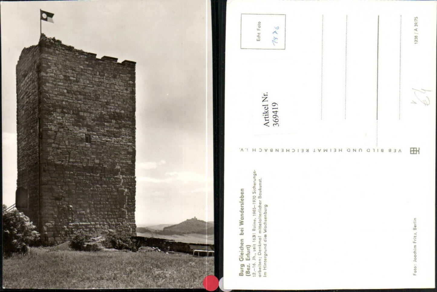 369419,Burg Gleichen b. Wandersleben Turm pub VEB