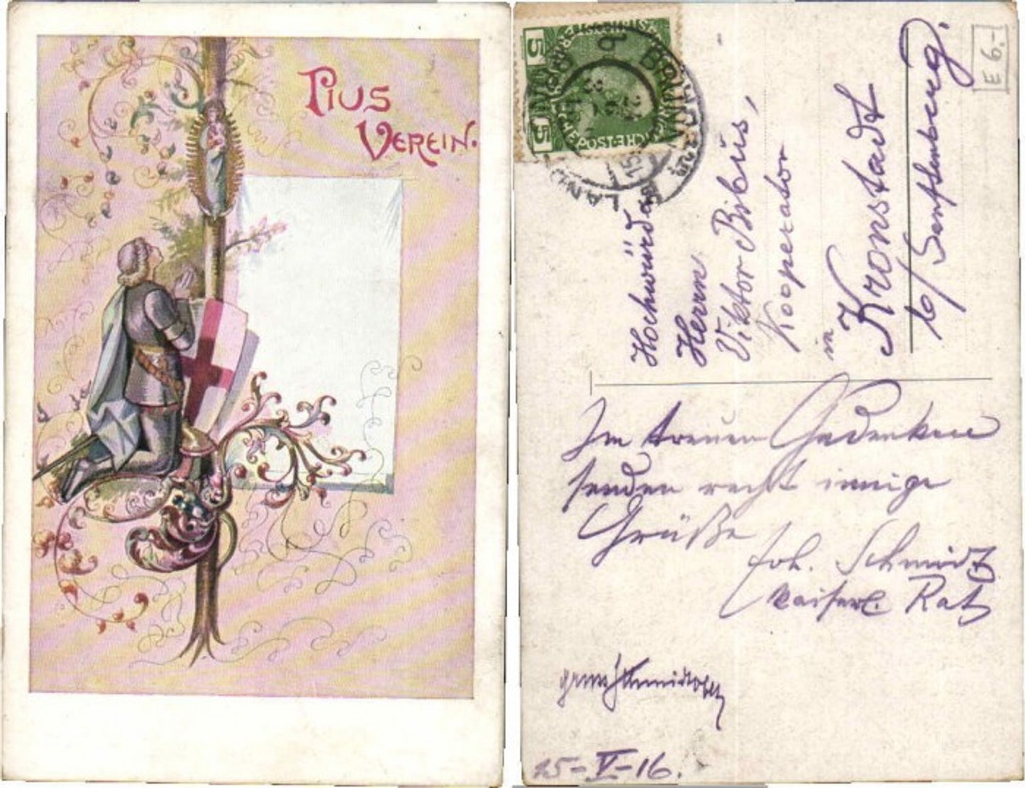 68101,Pius Verein Patriotik Wappen Ritter