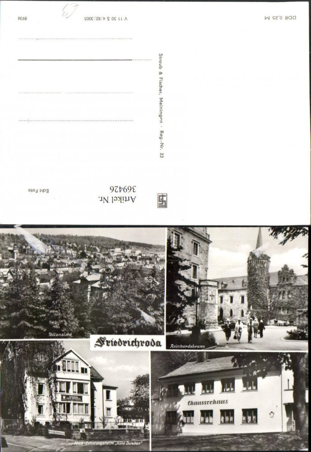 369426,Friedrichroda Totale Schloss Reinhardsbrunn Erholungsheim Mehrbildkarte