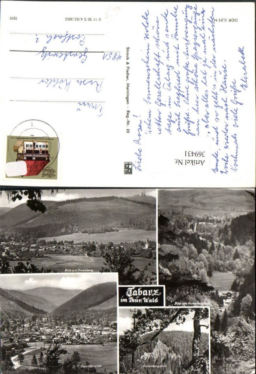 369431,Tabarz Totale Aschenbergstein Inselsberg Mehrbildkarte