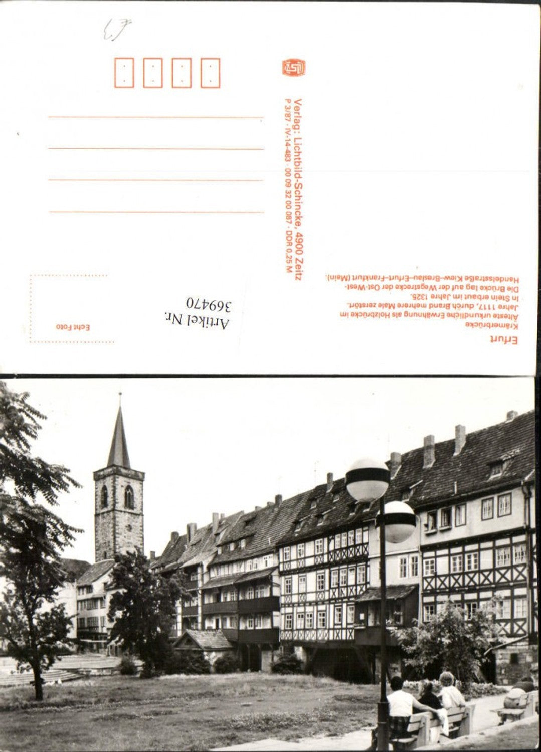 369470, Erfurt Krämerbrücke Bridge Half-timbered houses Church tower