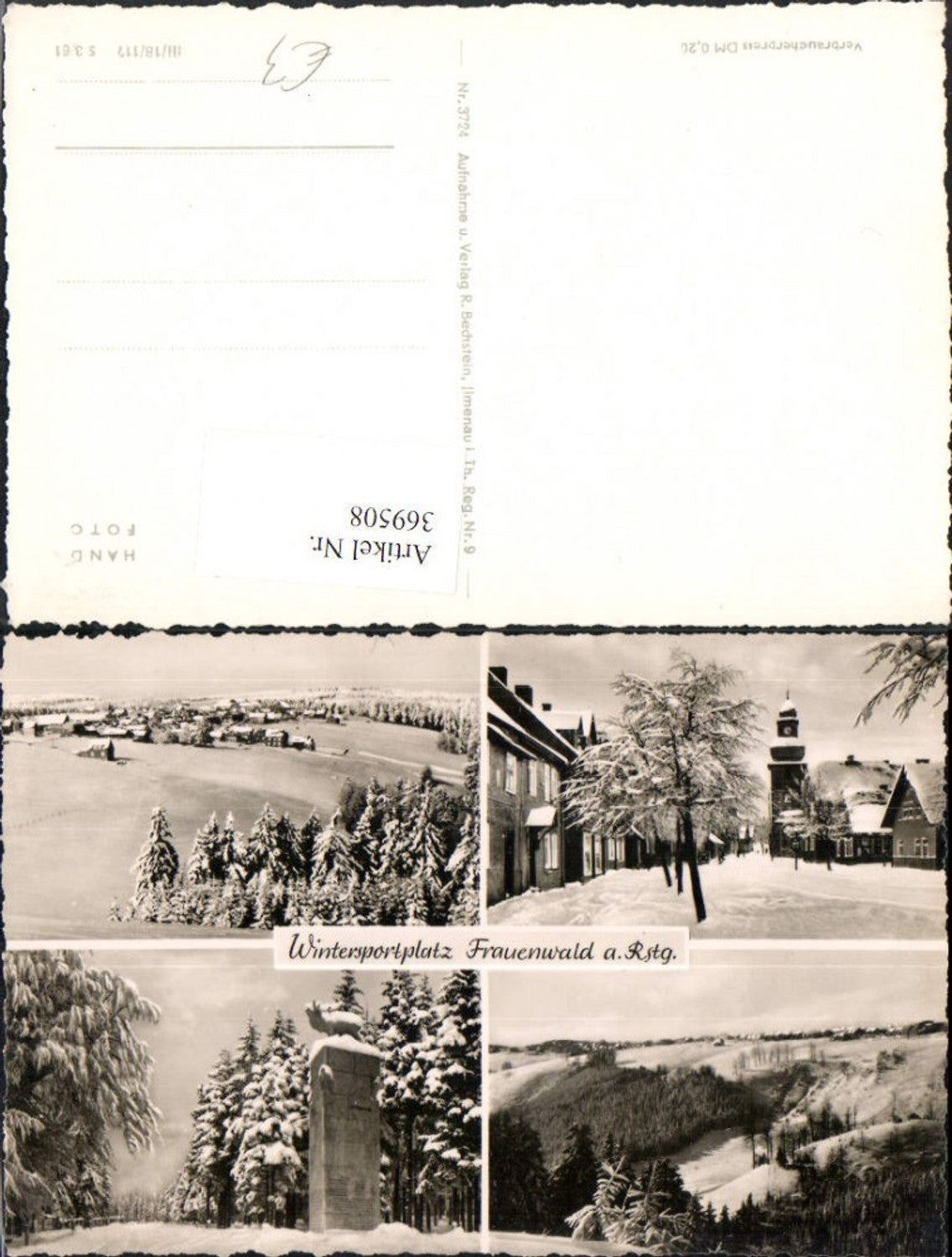 369508, Frauenwald am Rennsteig Total Monument Church Winter Pictures Multi-image postcard