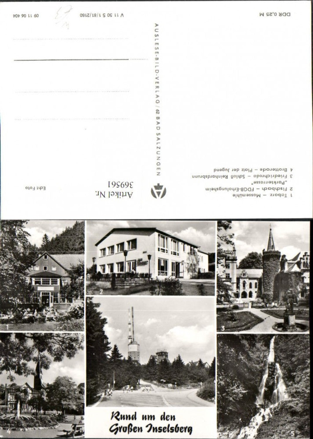 369561,Rund um den Großen Inselsberg Tabarz Fischbach Friedrichroda Brotterode Mehrbildkarte