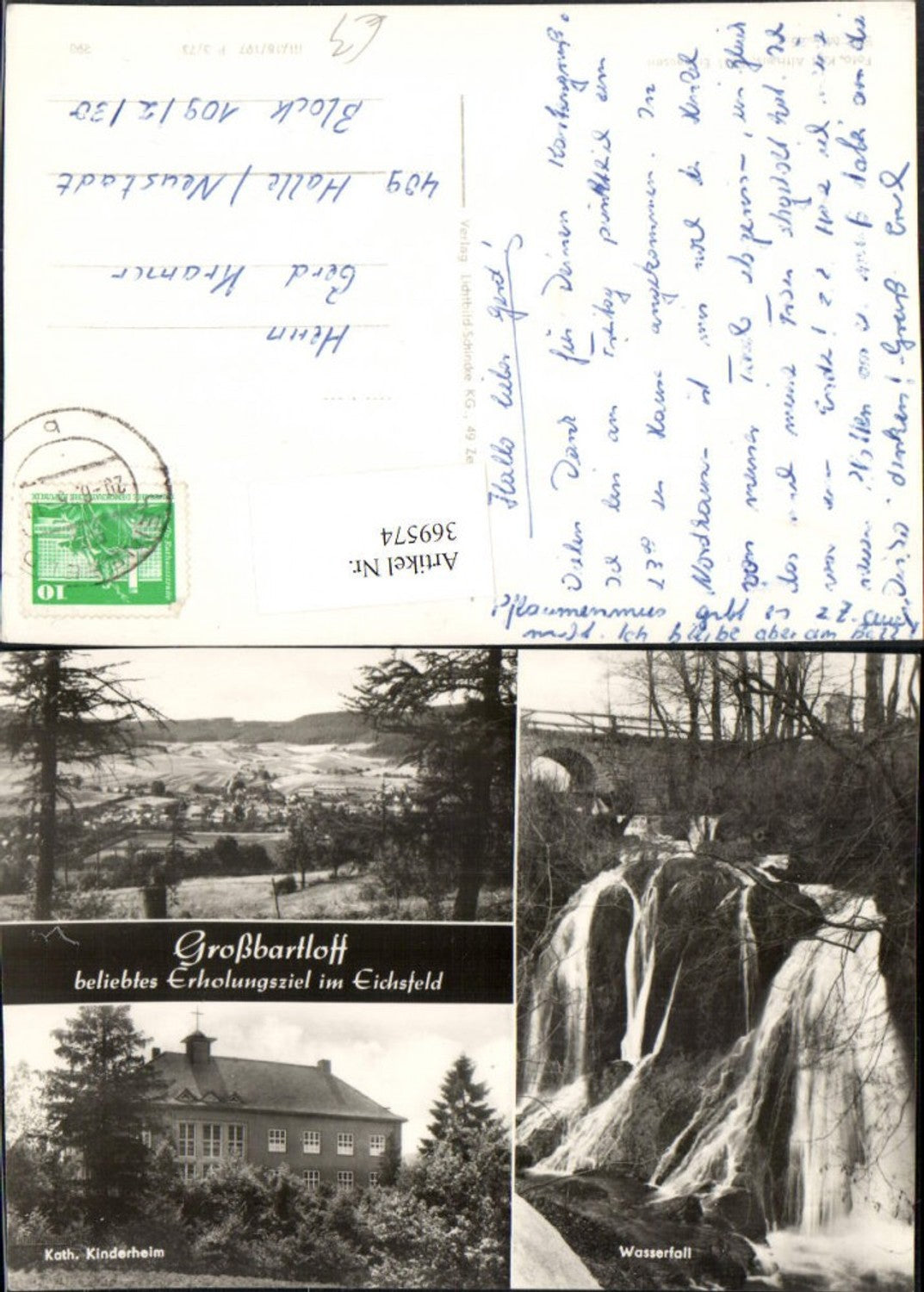 369574,Großbartloff Totale Kinderheim Wasserfall Mehrbildkarte