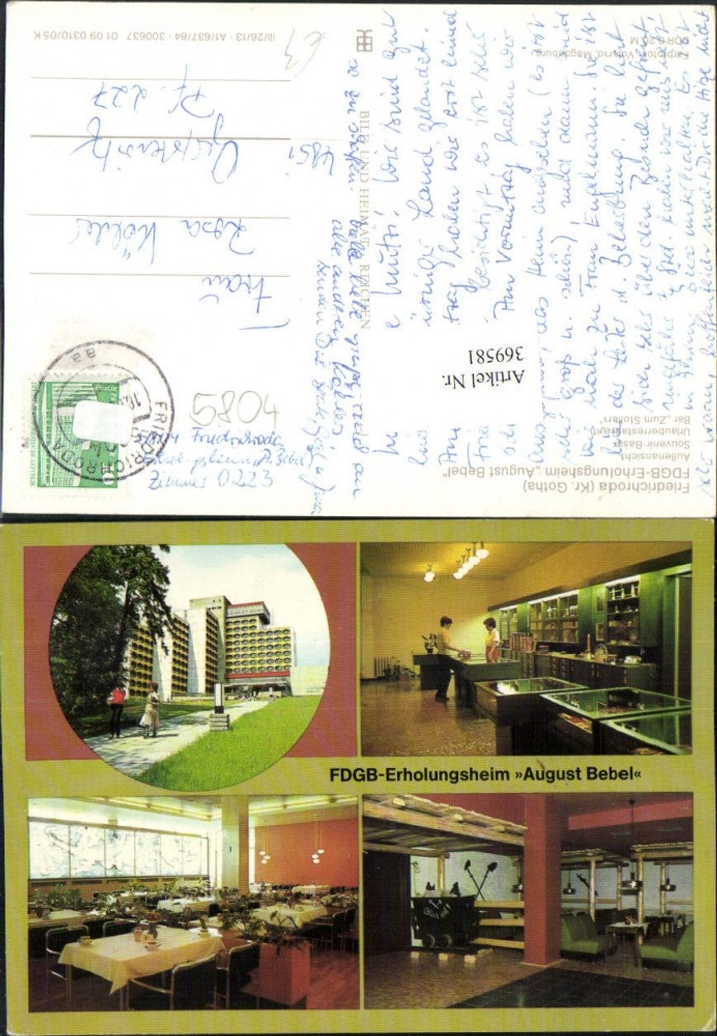 369581,Friedrichroda Erholungsheim August Bebel Mehrbildkarte
