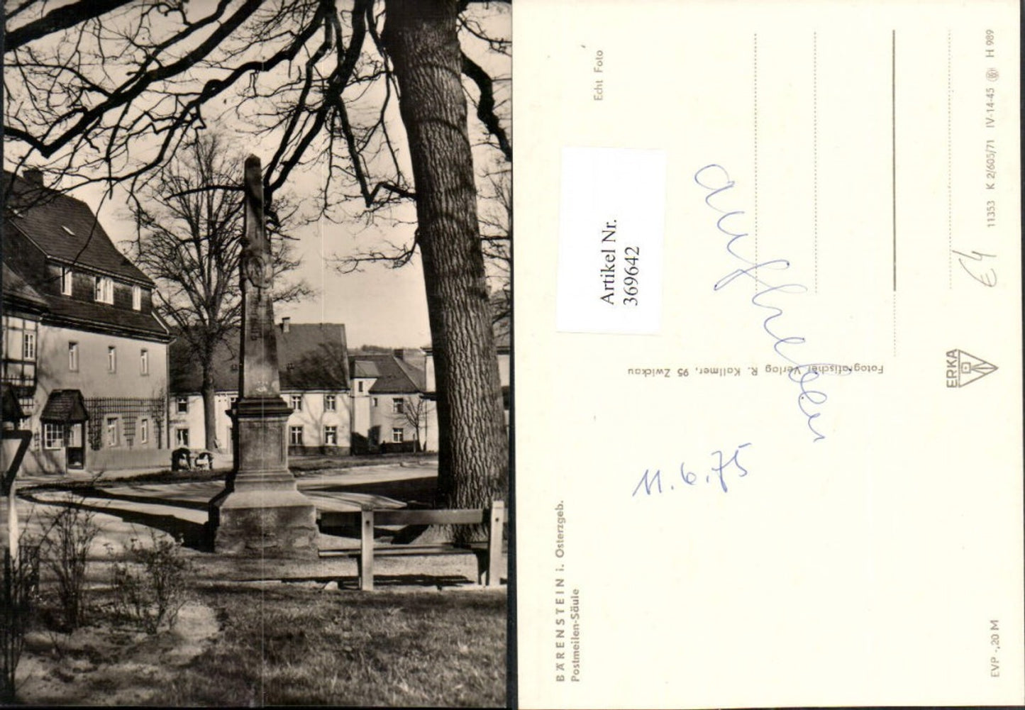 369642,Bärenstein im Erzgebirge Postmeilen-Säule