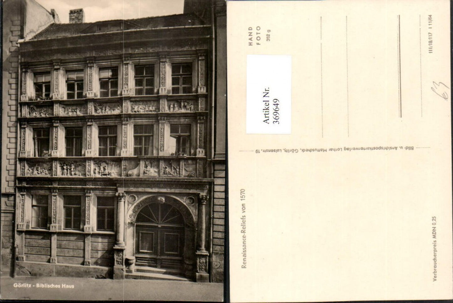 369649,Görlitz Biblisches Haus m. Reliefs