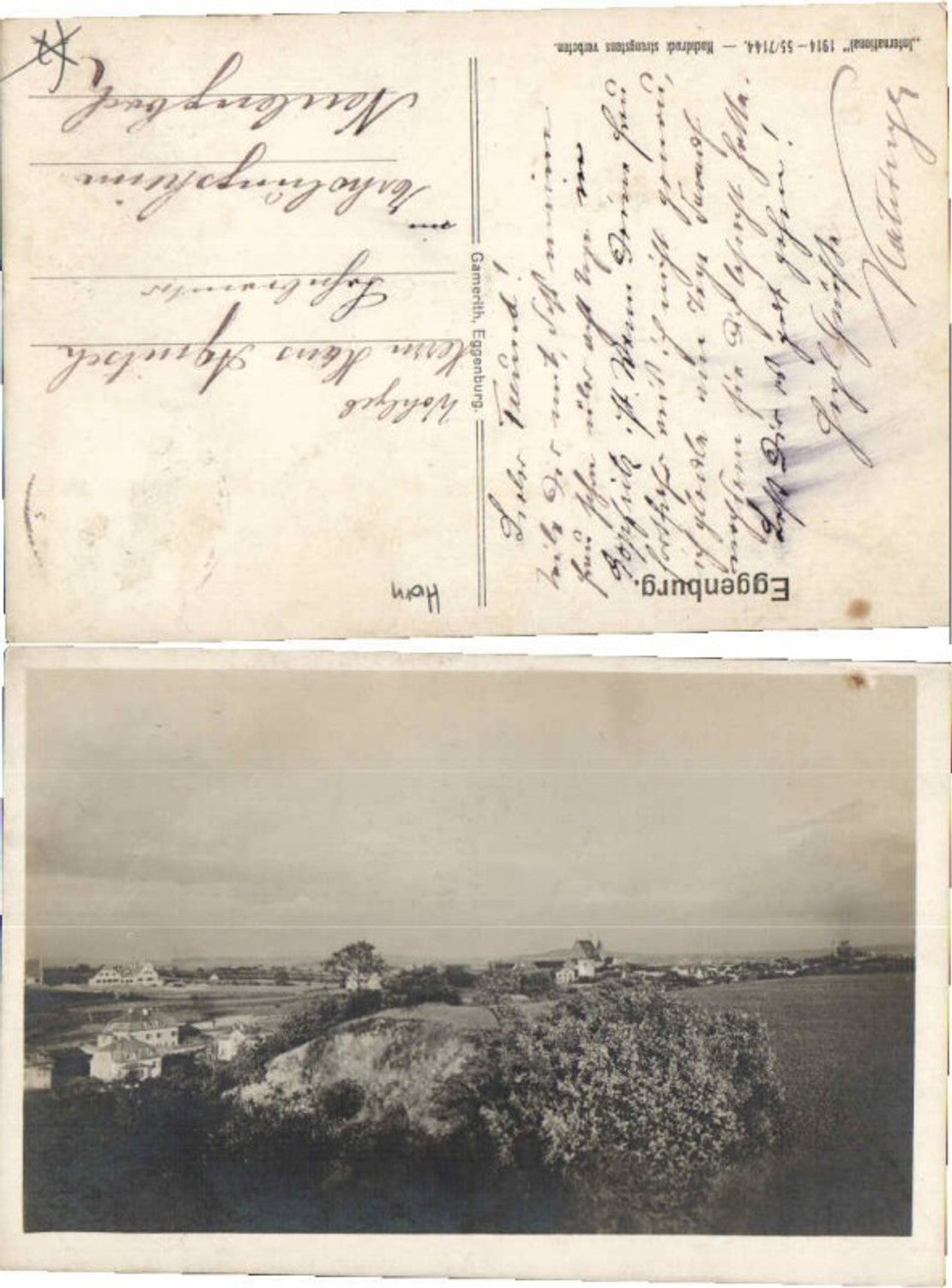 68408,Fotokarte Eggenburg Ortsrand 1914