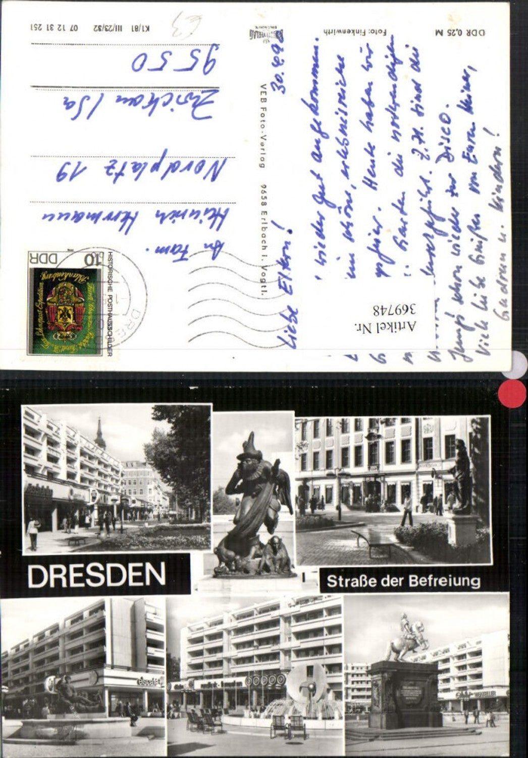 369748,Dresden Straße der Befreiung Denkmal Statuen Brunnen Mehrbildkarte