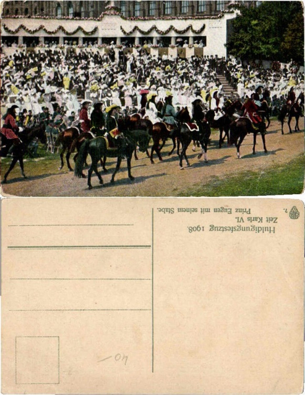 68443,Huldigungsfestzug Karl 6 Prinz Eugen m. Stabe