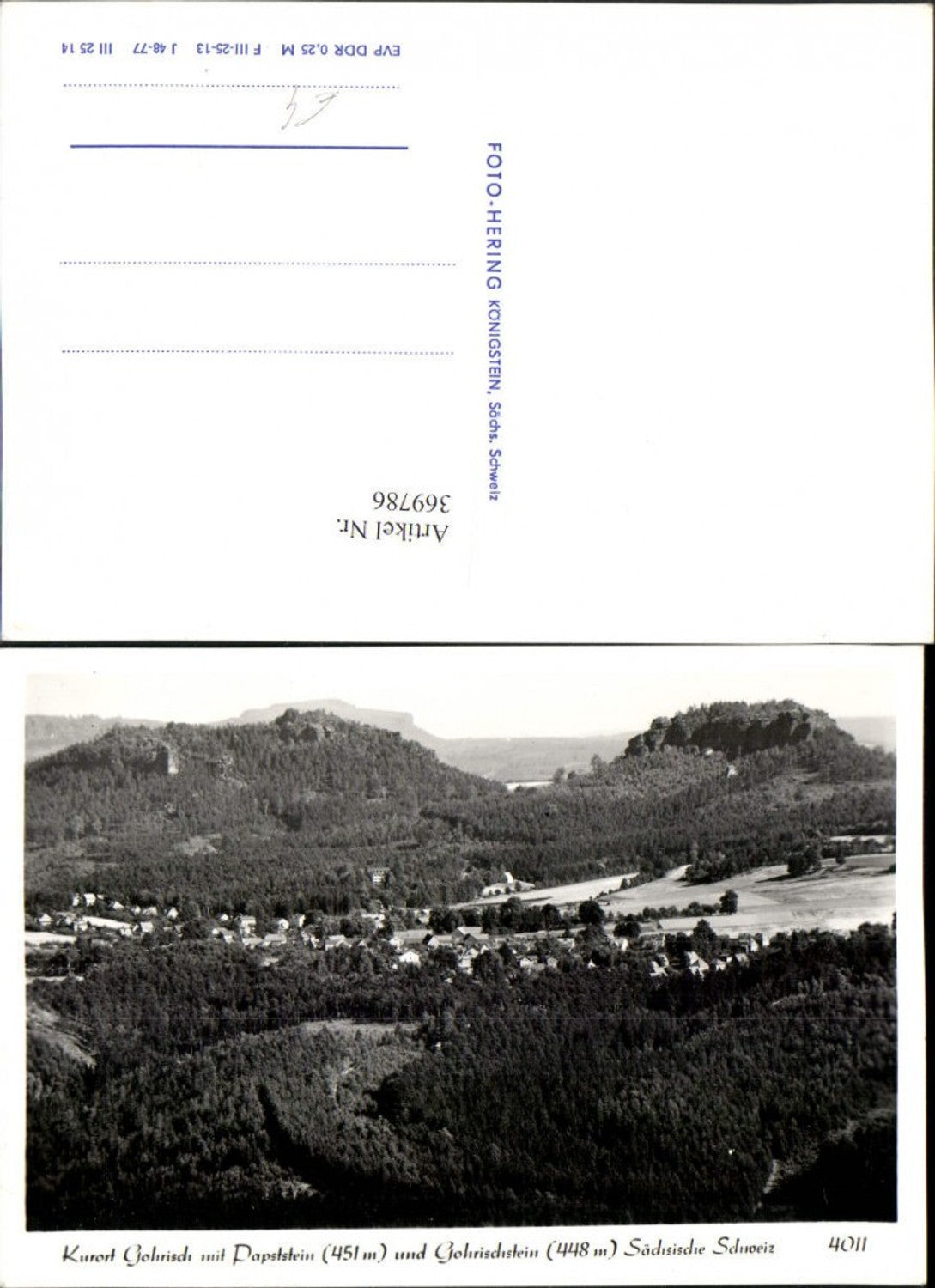 369786,Gohrisch Totale m. Papststein u. Gohrischstein pub Foto Hering 4011