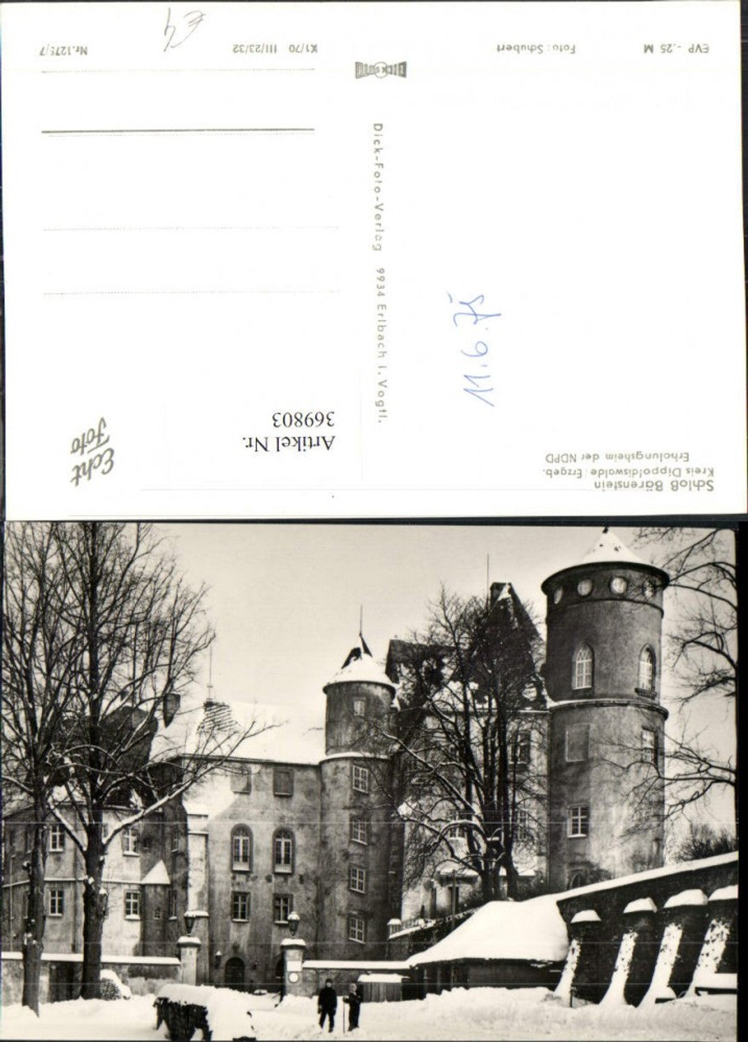 369803,Schloss Bärenstein im Erzgebirge Winterbild