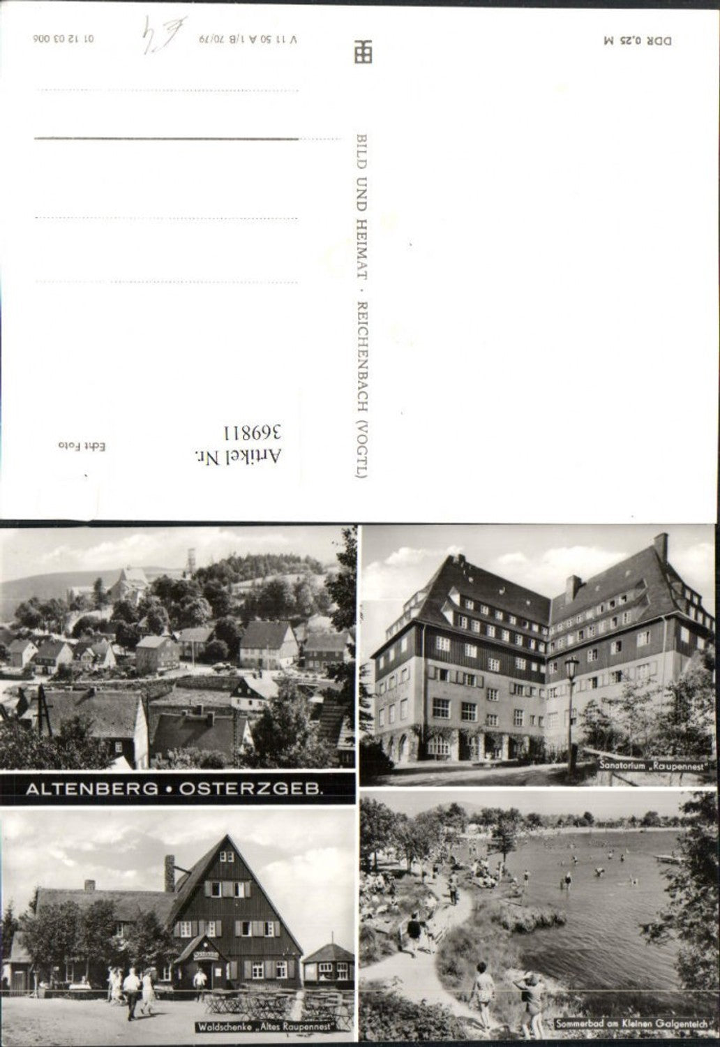 369811,Altenberg im Osterzgebirge Teilansicht Sanatorium Waldschenke Strandbad Mehrbildkarte
