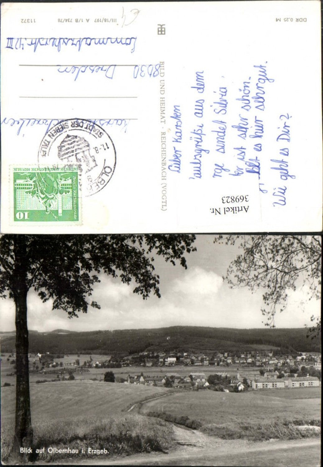 369823,Blick auf Olbernhau im Erzgebirge Totale