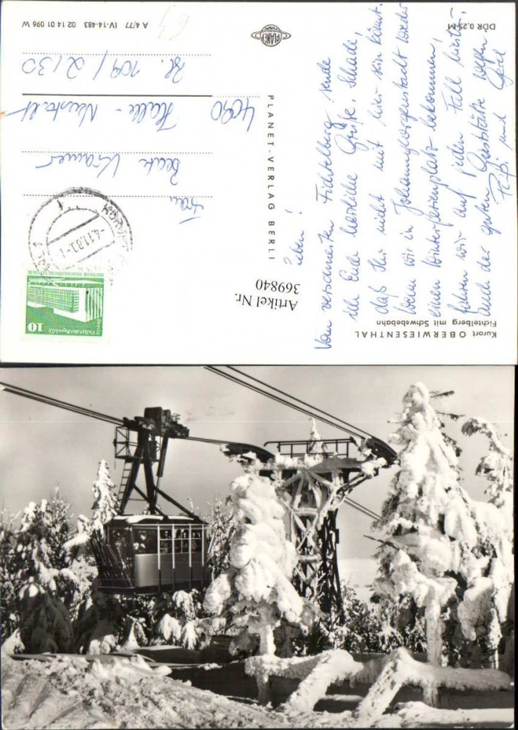 369840,Oberwiesenthal Fichtelberg Seilbahn Winterbild