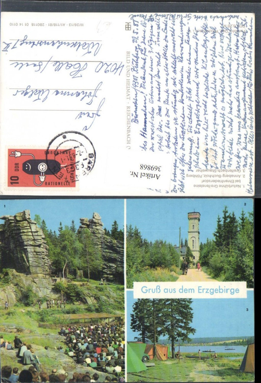 369868,Naturbühne Greifensteine b. Ehrenfriedersdorf Stauweiher Pöhlberg Mehrbildkarte