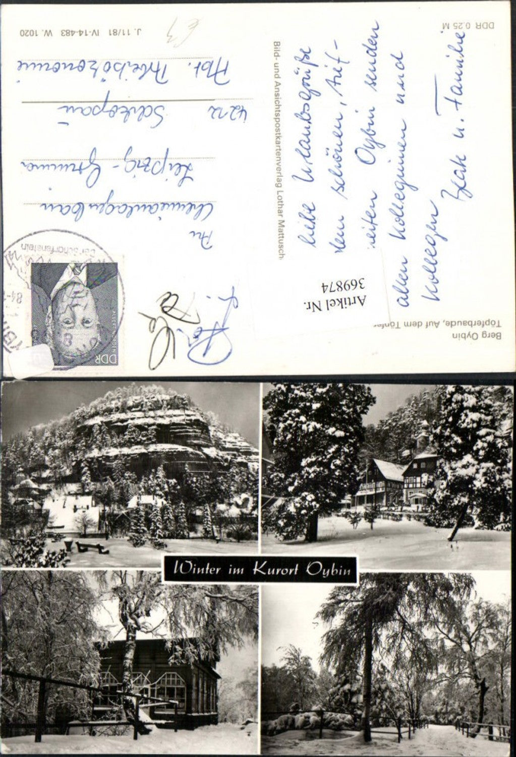 369874, Oybin Töpferbaude Winter Pictures Multi-image postcard