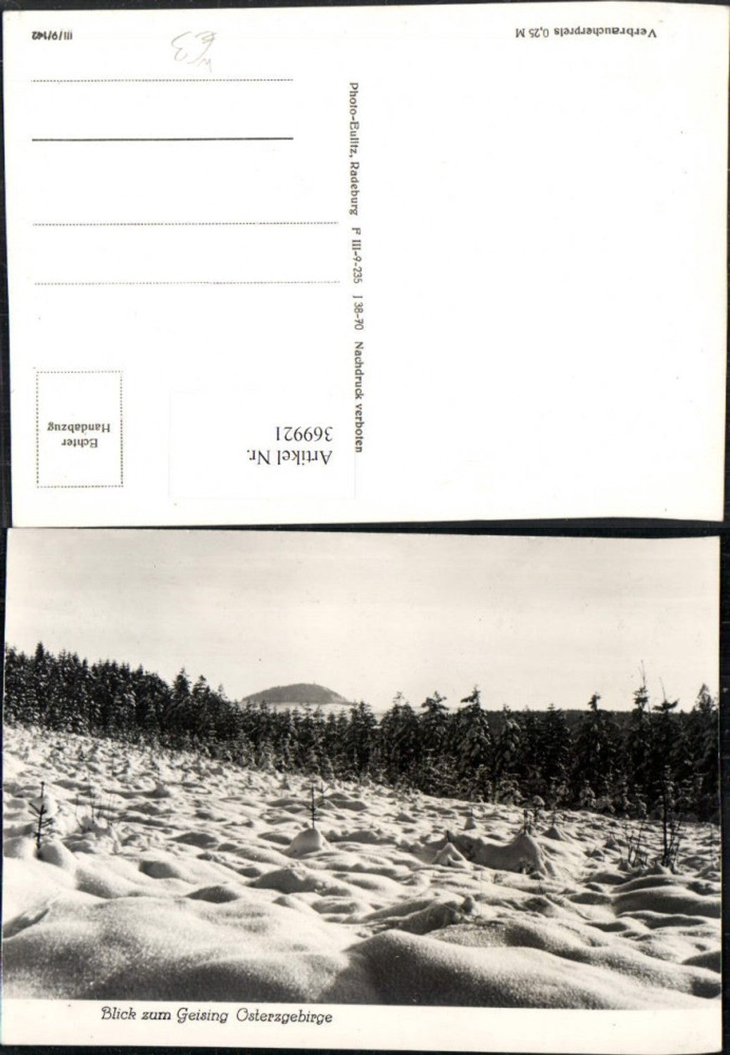 369921,Blick zum Geising im Osterzgebirge Winterlandschaft