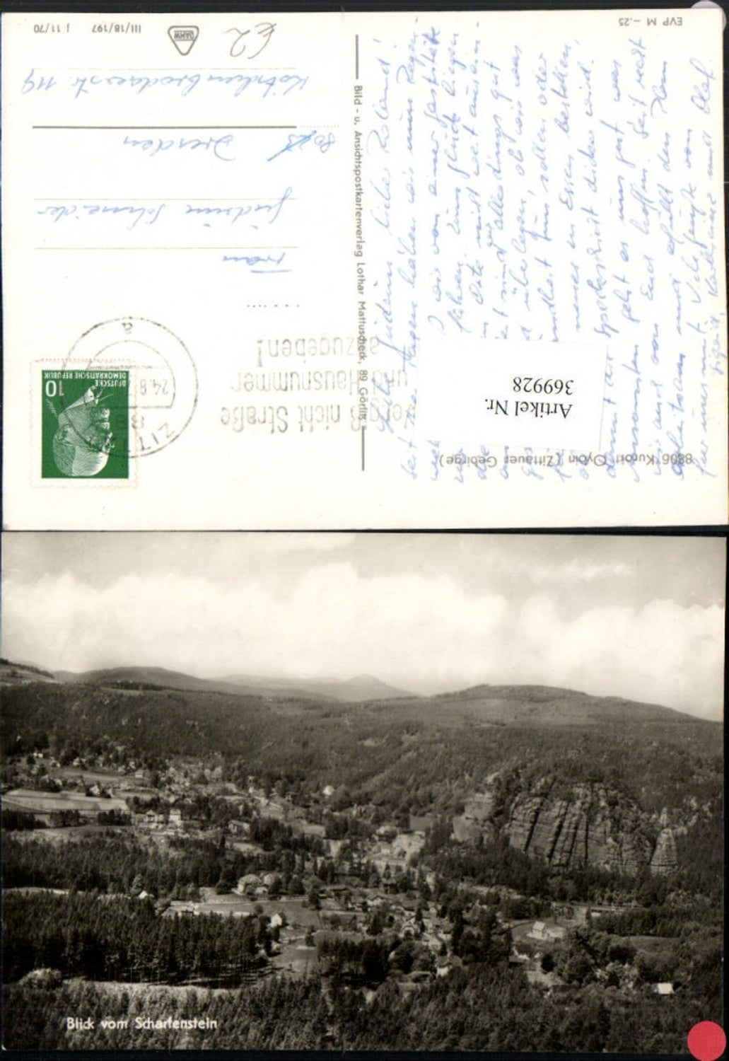 369928,Oybin Totale Blick vom Scharfenstein