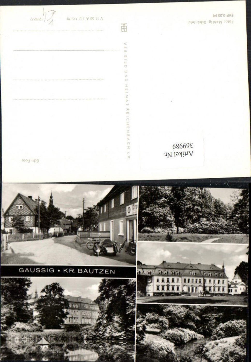 369989,Gaußig Straßenansicht Schloss Erholungsheim Mehrbildkarte pub VEB