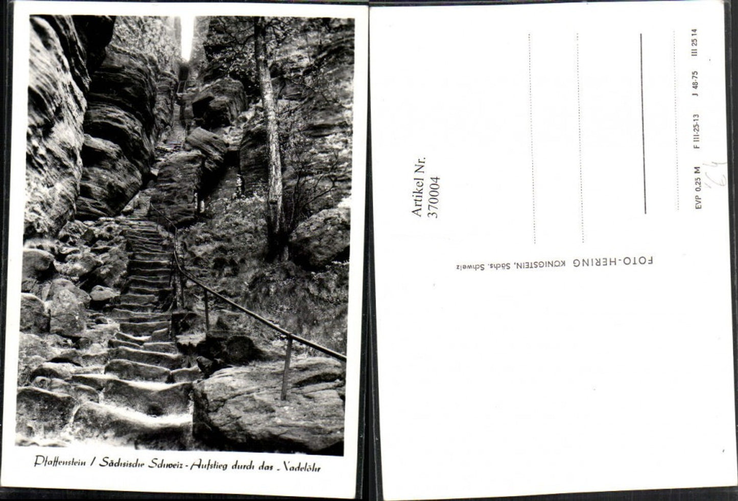 370004, Saxon Switzerland Pfaffenstein Ascent through the bottleneck steps pub Photo Hering