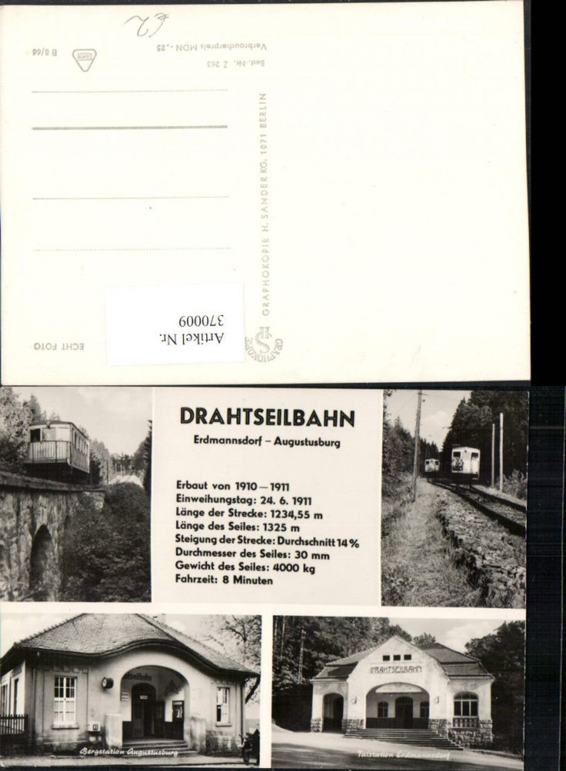 370009,Erdmannsdorf Augustusburg Drahtseilbahn Talstation Bergstation Mehrbildkarte