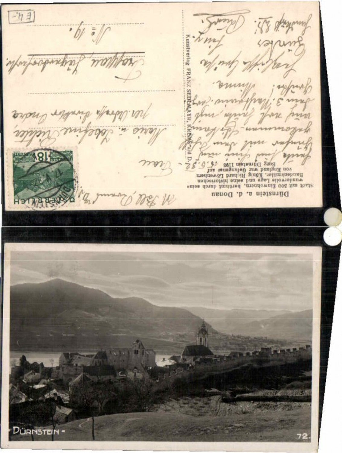 68693,Dürnstein i.d. Wachau RARE Partie zum Ort 1930