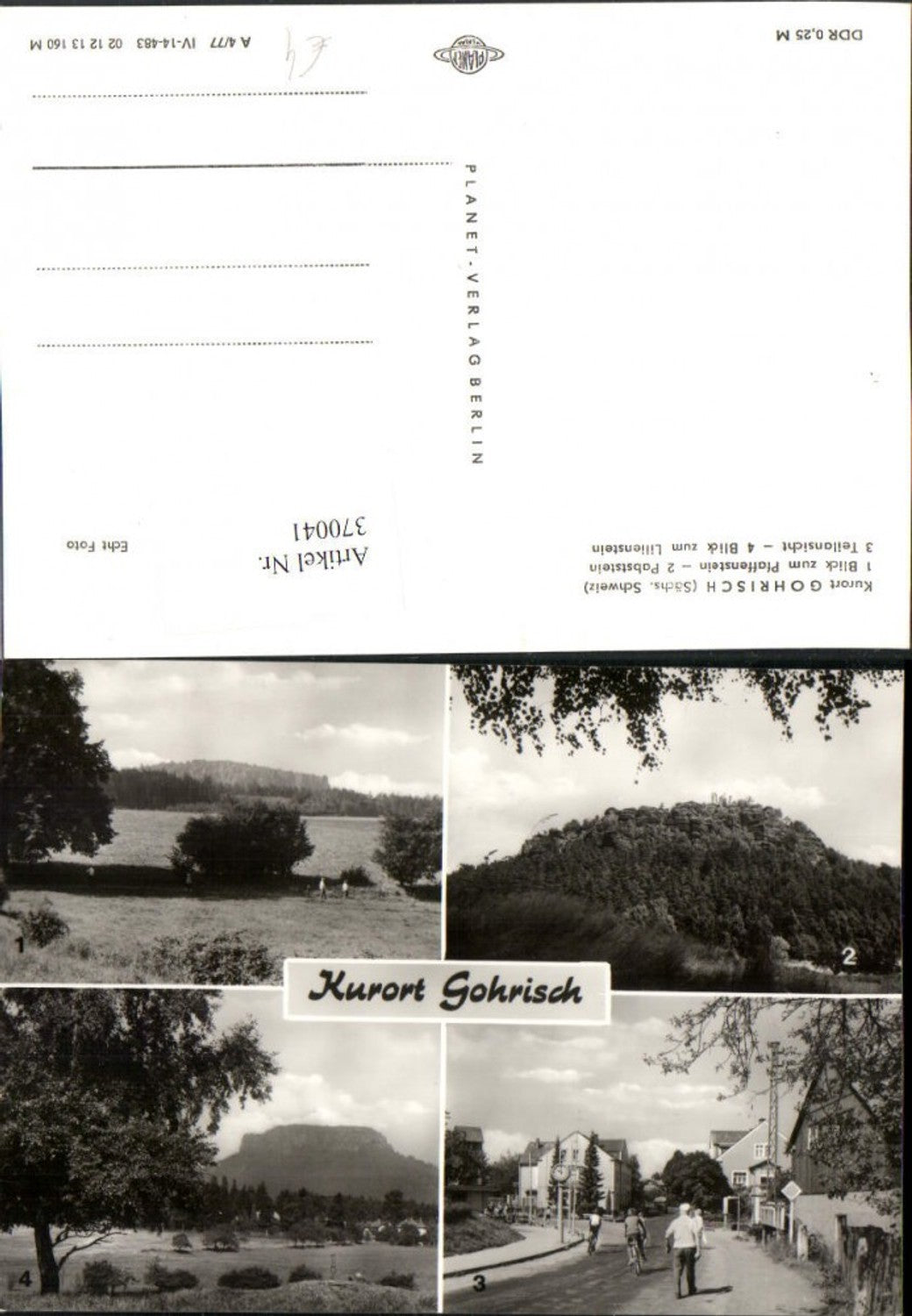370041,Gohrisch Straßenansicht Pfaffenstein Pabststein Lilienstein Mehrbildkarte