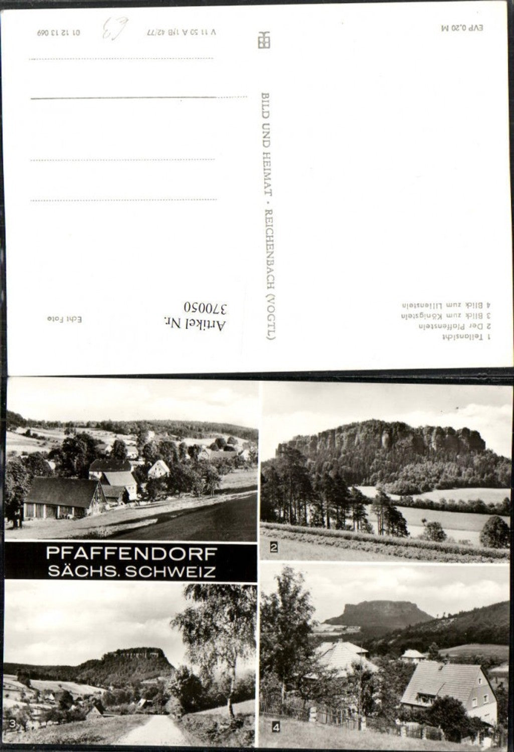 370050,Pfaffendorf Teilansicht Pfaffenstein Königstein Lilienstein Mehrbildkarte