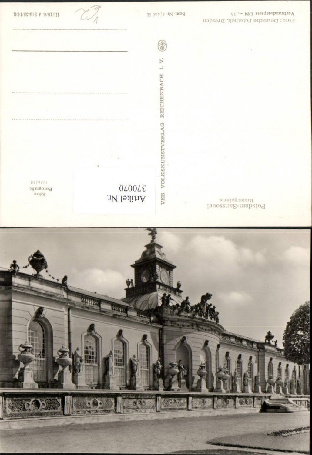 370070, Potsdam Sanssouci Palace Picture Gallery pub VEB 4/660