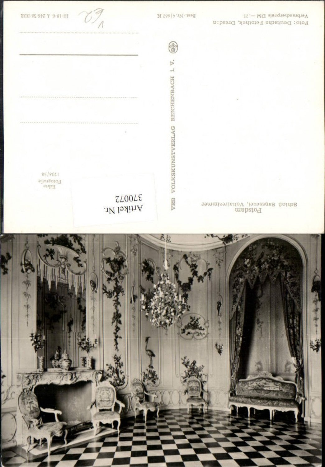 370072, Potsdam Sanssouci Palace Voltaire Room Interior view pub VEB 4/662