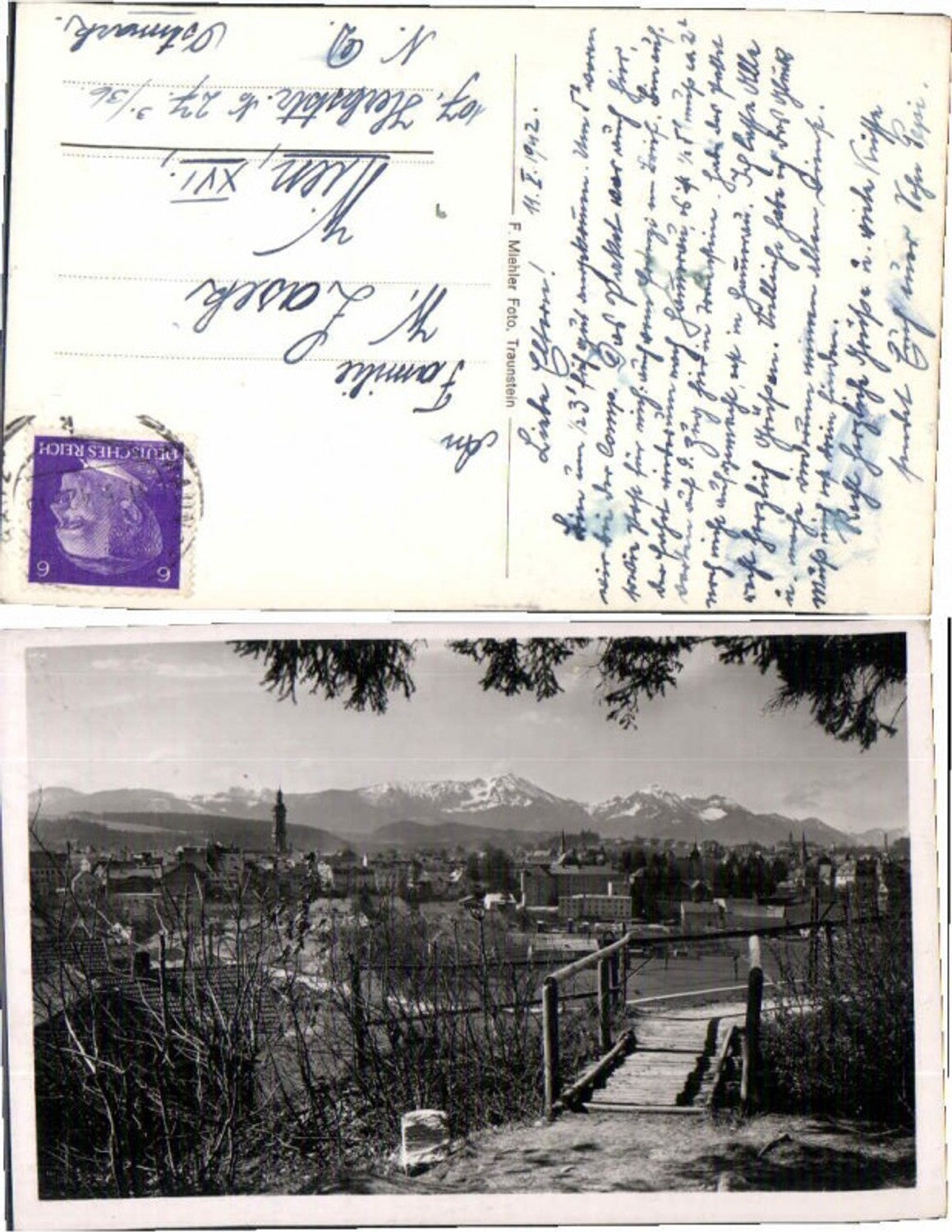 69004, Traunstein, road section on the outskirts of town, 1940
