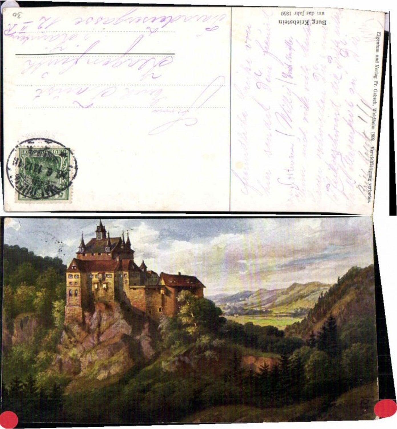 69127, Kriebstein Castle around 1850