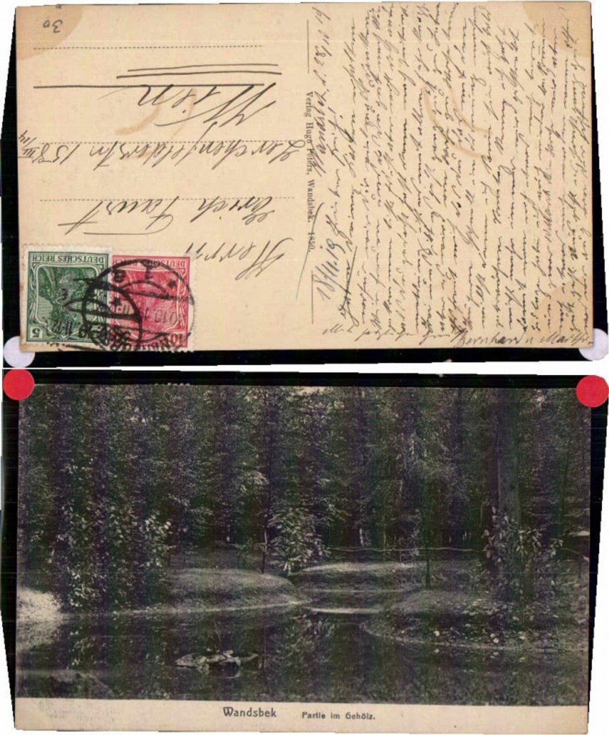 69135,Wandsbek bei Hamburg Partie im Gehölz 1916