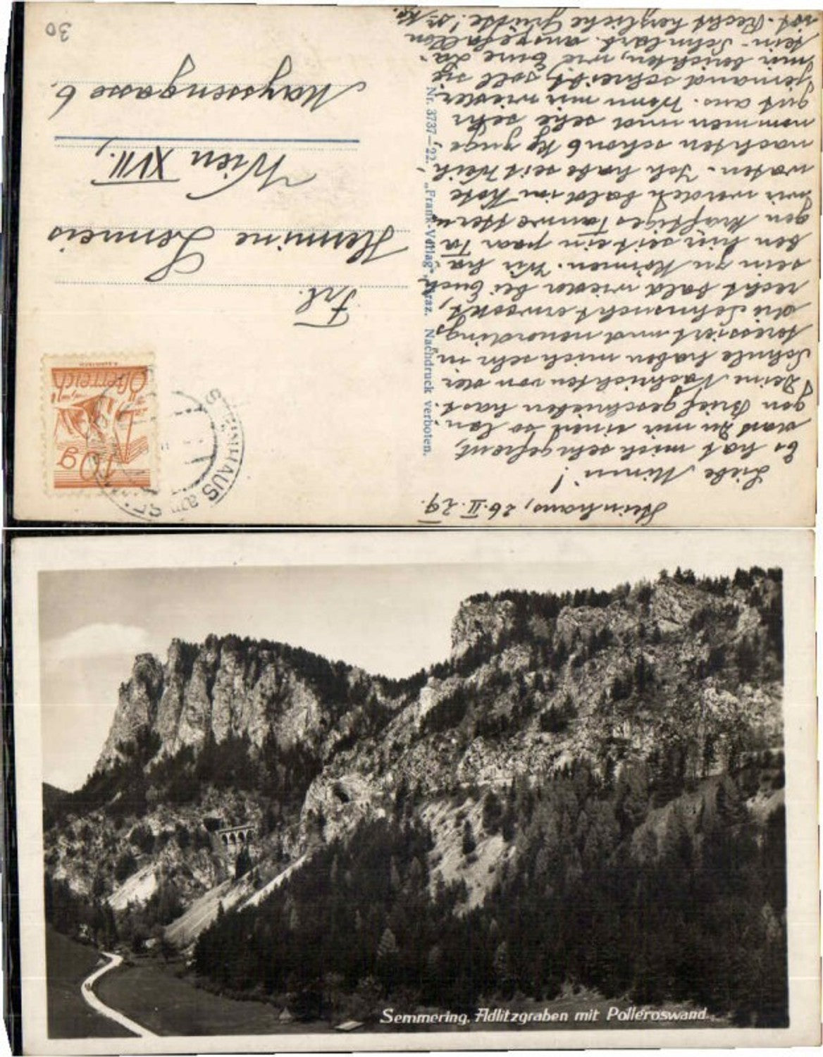 69356,Semmering Adlitzgraben um 1928