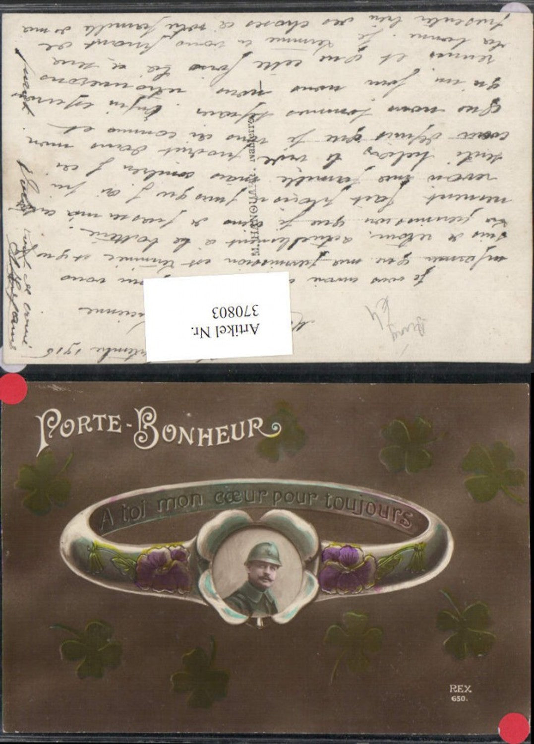 370803,Porte Bonheur Ring Mann Soldat Portrait