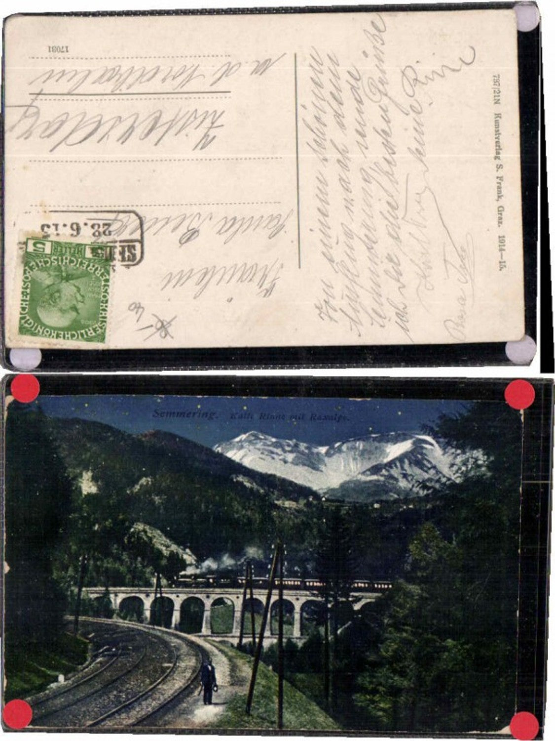 69503,Semmering Kalte Rinne Rax in d Nacht Sterne 1914