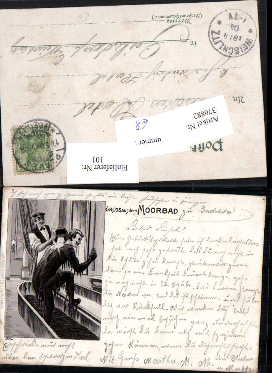 370882,Künstler Litho Gruß aus dem Moorbad pub Carl Garte 6540