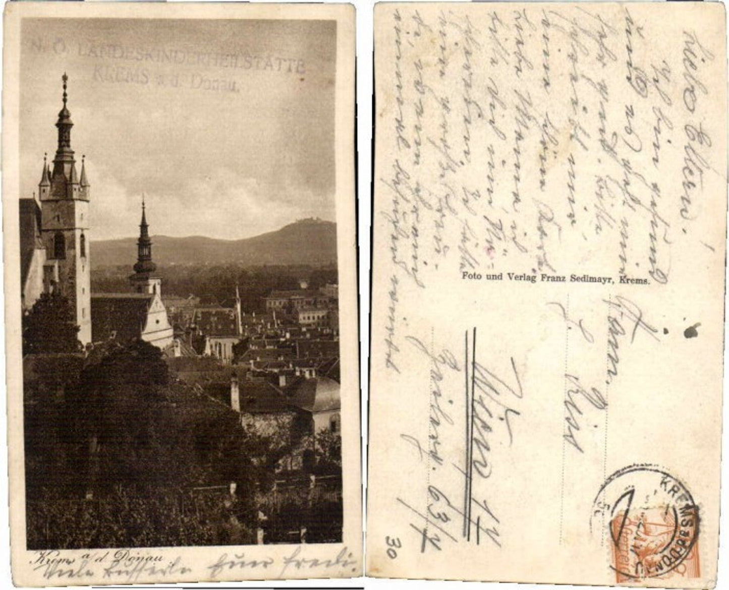 69967,Krems a.d. Donau Stempel Kinderheilstätte vorne