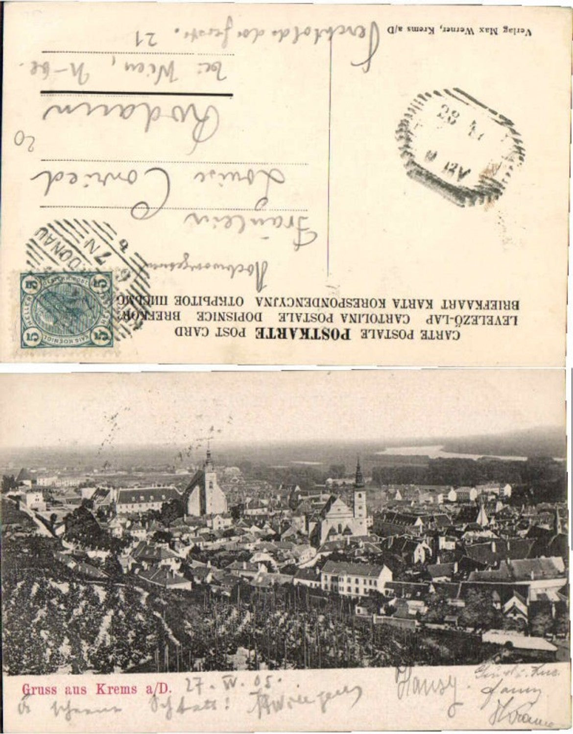 70028, Greetings from Krems an der Donau, Werner, 1898