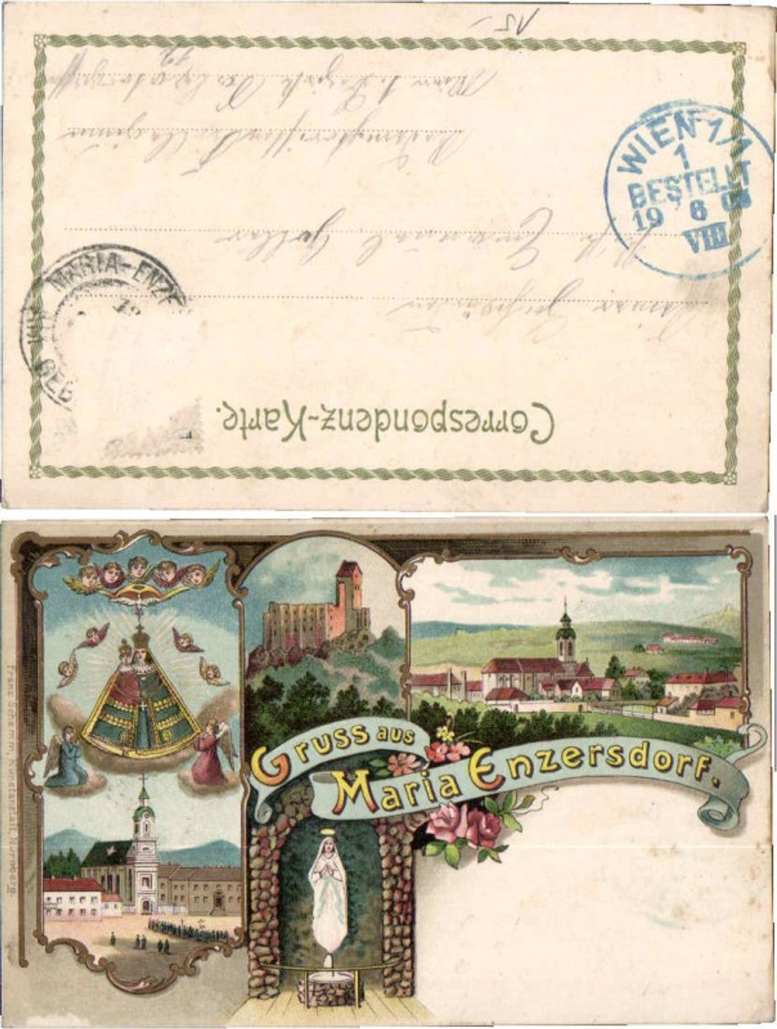 70119,Litho Gruß aus Maria Enzersdorf b. Wien 1898