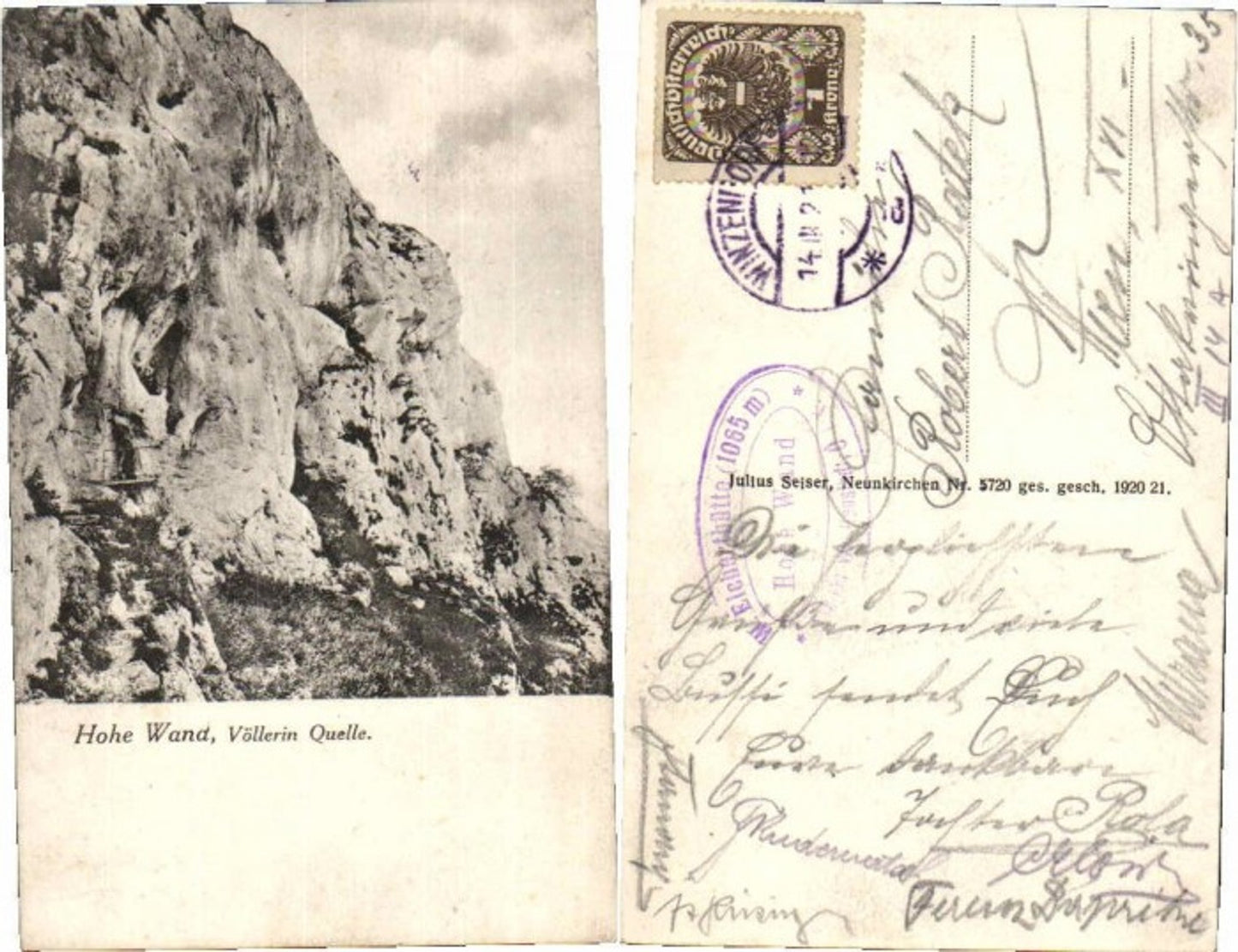 70263,Hohe Wand b. Stollhof Völlerin Quelle 1920