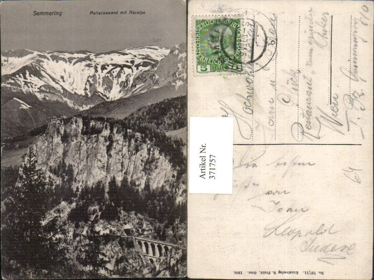 371757,Semmering Polleroswand Viadukt m. Raxalpe Bergkulisse