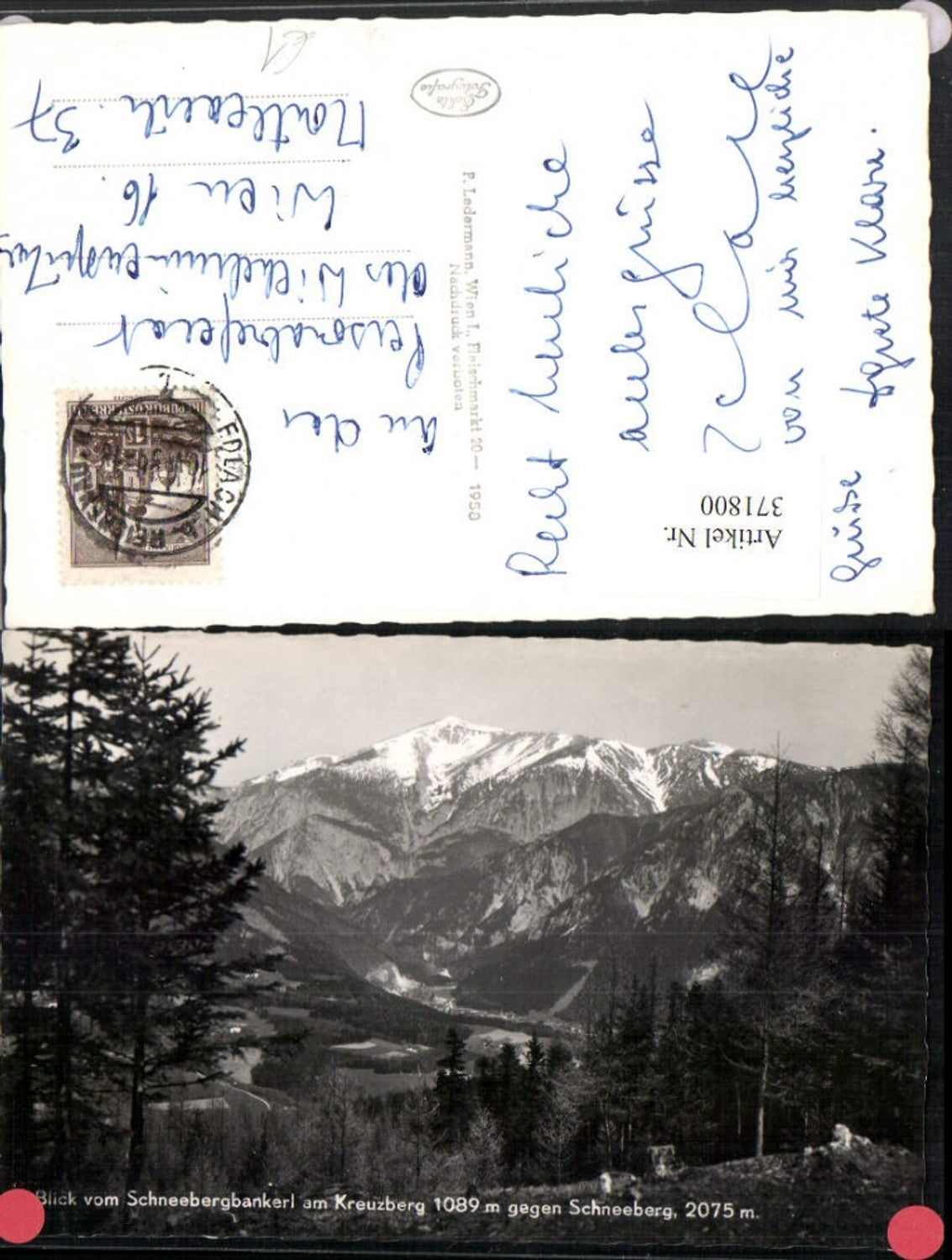 371800,Blick vom Schneebergbankerl am Kreuzberg geg. Schneeberg Bergkulisse