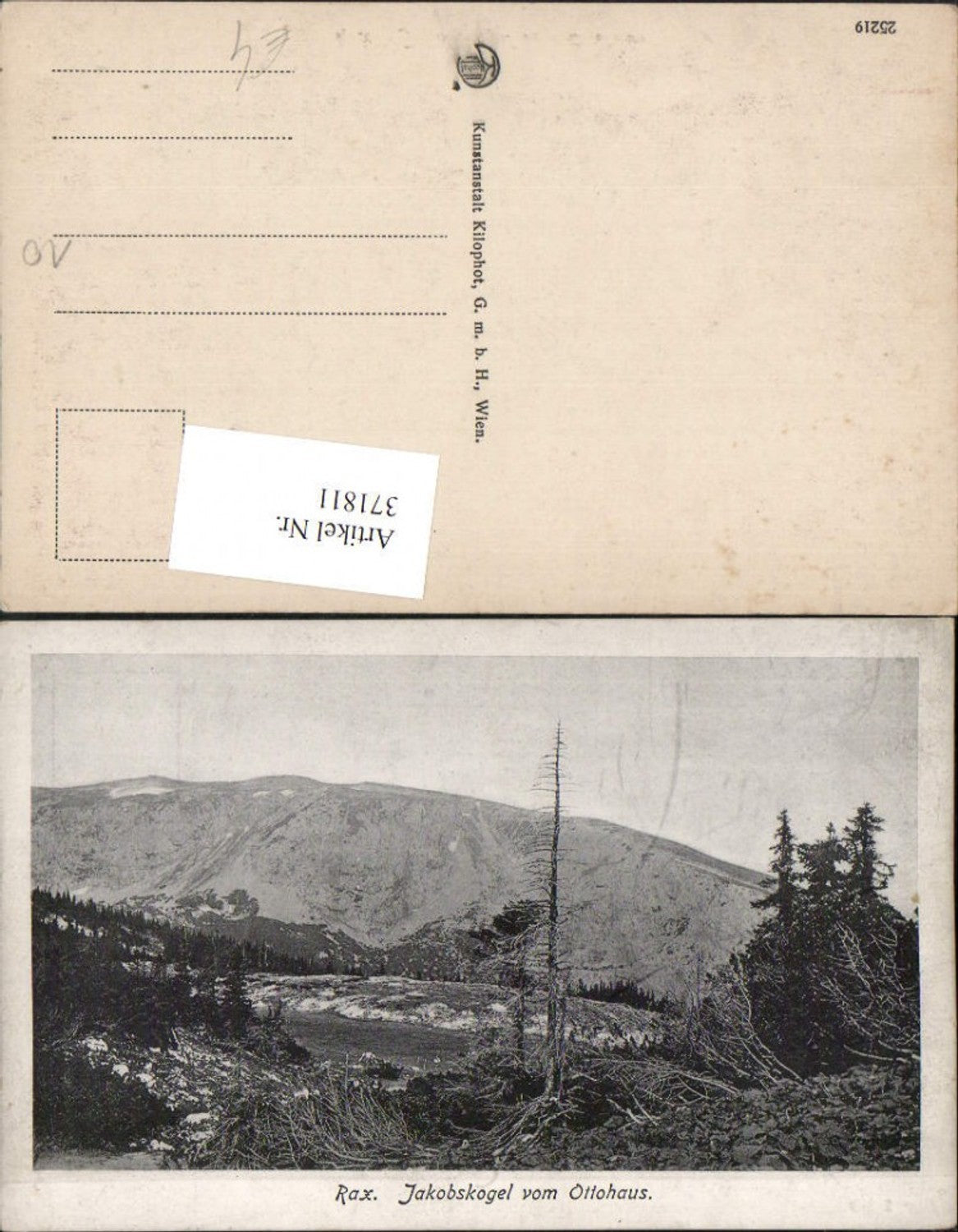 371811,Rax Jakobskogel vom Ottohaus b. Reichenau Bergkulisse pub Kilophot 25219