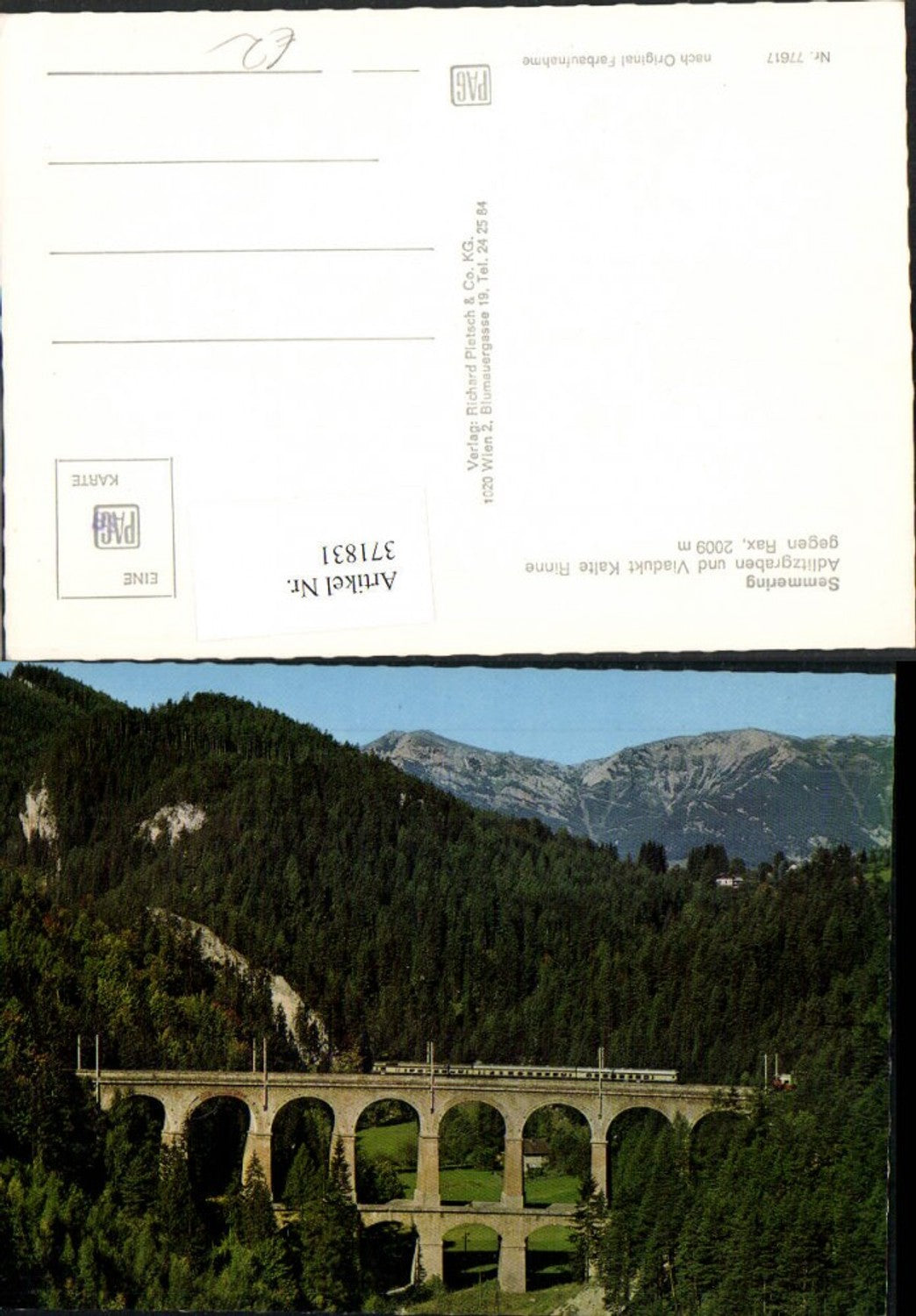 371831,Semmering Adlitzgraben u. Viadukt Kalte Rinne geg. Rax Bergkulisse
